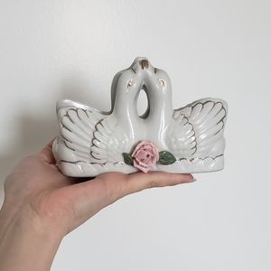 Vintage Two Swan Porcelain Figurines